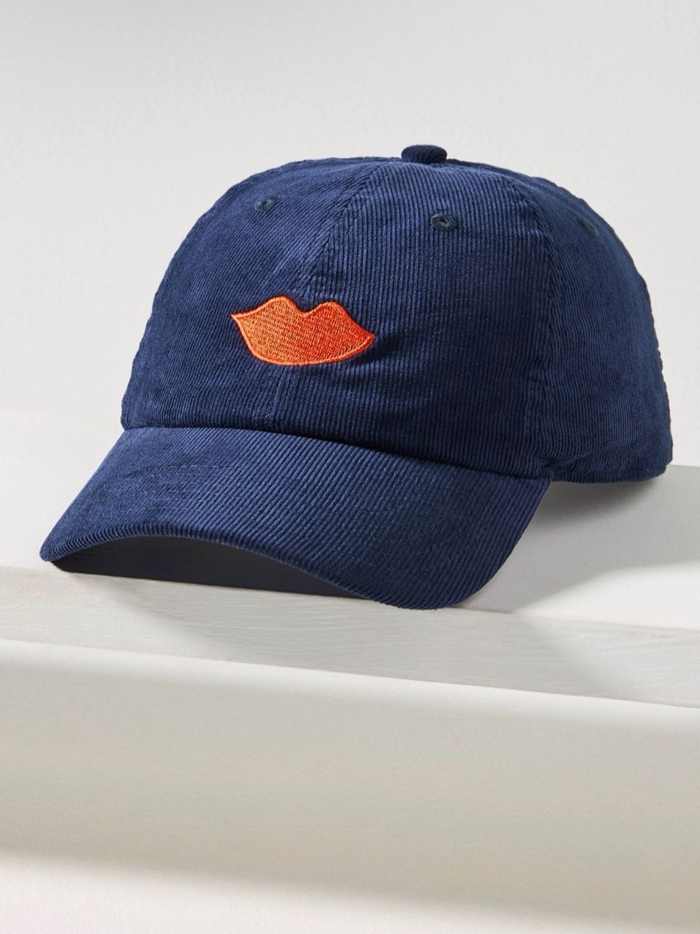 Clare V. Corduroy Baseball Hat lips